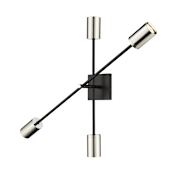 Z-Lite Calumet 2 Light 32" Tall Wall Sconce Mate Black / Polished Nickel