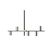 Z-Lite Calumet 5 Light 30" Wide Chandelier Mate Black / Polished Nickel