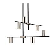 Z-Lite Calumet 6 Light 30" Wide Chandelier Mate Black / Polished Nickel