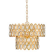Z-Lite Dealey 5 Light 16" Wide Crystal Pendant Heirloom Brass