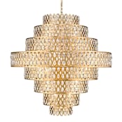 Z-Lite Dealey 25 Light 45" Wide Crystal Waterfall Chandelier Heirloom Brass