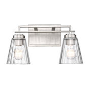 Z-Lite Lyna 2 Light 9" Wide Vanity Light Brushed Nickel