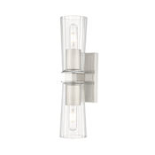 Z-Lite Titus 2 Light 18" Tall Bathroom Sconce Brushed Nickel