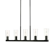 Z-Lite Titus 5 Light 44" Wide Linear Chandelier Matte Black