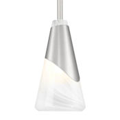 Z-Lite Aimie 6" Wide Rod-Hung Mini Pendant with White Swirl Glass Shade Brushed Nickel
