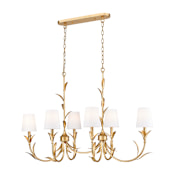 Z-Lite Aslin 6 Light 44" Wide Linear Chandelier Gold Leaf
