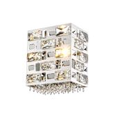 Z-Lite Aludra Single Light 9" Tall Bathroom Sconce with a Crystal and Chrome Shade Chrome