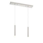 Z-Lite Forest 2 Light 30" Wide LED Linear Pendant with 12" Pendants Brushed Nickel