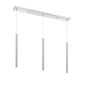 Z-Lite Forest 3 Light 46" Wide LED Linear Pendant with 24" Pendants Brushed Nickel