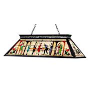 Z-Lite Tiffany 43-3/4" Wide 4 Light Chandelier with Multi-Colored Tiffany Glass Shade Matte Black