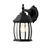 Z-Lite Waterdown 11" Tall 1 Light Wall Sconce with Curved Clear Beveled Glass Black