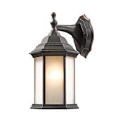 Z-Lite Waterdown 12" Tall 1 Light Wall Sconce with Seedy Glass Black