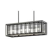 Z-Lite Meridional 4 Light 32" Wide Linear Chandelier Bronze
