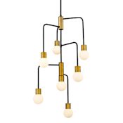Z-Lite Neutra 7 Light 23" Wide Chandelier Matte Black / Foundry Brass
