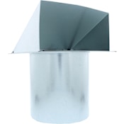 Zephyr 8 Inch Round Rain Proof Wall Exhaust Cap with Built In Damper and Mesh Bird Screen Galvanized Steel
