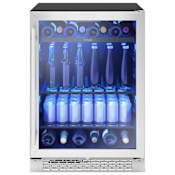 Zephyr Brisas 24 Inch Wide 8 Bottle Capacity 112 Can Capacity Beverage Center with Dual-Pane Door Stainless Steel