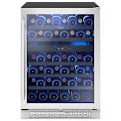 Zephyr Brisas 24 Inch Wide 46 Bottle Capacity Built-In or Freestanding Wine Cooler with Dual-Pane Door Stainless Steel