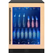 Zephyr Presrv 24 Inch Wide 7 Bottle and 108 Can Capacity Panel Ready Wine and Beverage Cooler with 3-Color LED Lighting Panel Ready