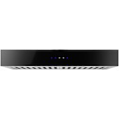 Zephyr Vetro 290 - 500 CFM 30 Inch Wide Under Cabinet Range Hood with LumiLight LED Lighting Stainless Steel / Black Glass