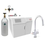 Zip Water HydroTap Celsius AIO 1.8 GPM Boiling, Chilled, and Sparkling Kitchen Faucet - Includes 120V Command Center, One (1) 5lb CO2 Cylinder, and CO2 Regulator Brushed Chrome