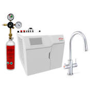 Zip Water HydroTap Celsius AIO 1.8 GPM Boiling, Chilled, and Sparkling Kitchen Faucet - Includes 120V Command Center, Two (2) CO2 1.5lb Cylinders, and CO2 Regulator Brushed Chrome