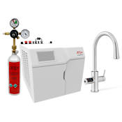 Zip Water HydroTap Celsius Plus AIO 1.8 GPM Boiling, Chilled, and Sparkling Kitchen Faucet - Includes 120V Command Center, Two (2) CO2 1.5lb Cylinders, and CO2 Regulator Brushed Chrome