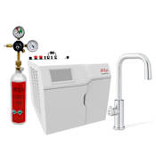 Zip Water HydroTap Cube Plus 1.8 GPM Boiling, Chilled, and Sparkling Water Dispenser Kit - Includes 120V Command Center, Two (2) CO2 1.5lb Cylinders, and CO2 Regulator Brushed Chrome