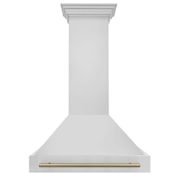 ZLINE Autograph Edition 280 - 700 CFM 36 Inch Wide Outdoor Wall Mounted Range Hood with LED Lights and Cosmetic Handle Stainless Steel / Champagne Bronze