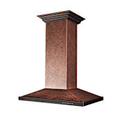ZLINE 120 - 400 CFM 30 Inch Wide Outdoor Island Range Hood with Baffle Filters and 304 Grade Stainless Steel Hand Hammered Copper