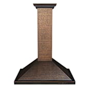 ZLINE 120 - 400 CFM 30 Inch Wide Outdoor Wall Mounted Range Hood with 4 Speeds and 304 Grade Stainless Steel Hand Hammered Copper