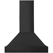 ZLINE 280 - 700 CFM 36 Inch Wide Wall Mounted Range Hood with LED Lights and Push Button Controls Black Stainless Steel