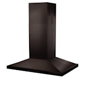 ZLINE 120 - 400 CFM 36 Inch Wide Island Range Hood with LED Lights and Push Button Controls Black Stainless Steel