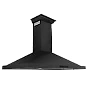 ZLINE 120 - 400 CFM 42 Inch Wide Wall Mounted Range Hood with LED Lights and 4 Speeds Black Stainless Steel