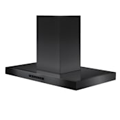 ZLINE 120 - 400 CFM 30 Inch Wide Island Range Hood with Push Button Controls and Convertible Ventilation Black Stainless Steel