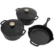 ZLINE 5 Piece Enameled Cast Iron Cookware Set Black Matte