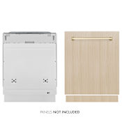ZLINE 24 Inch Wide 16 Place Setting Built-In Panel Ready Top Control Dishwasher with DuraWash Technology Polished Gold