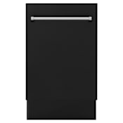 ZLINE Tallac 18 Inch Wide 10 Place Setting Built-In Top Control Dishwasher with Push Button Controls Black Matte