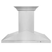 ZLINE 120 - 400 CFM 36 Inch Wide Island Range Hood with Crown Sound Bluetooth Speakers Stainless Steel