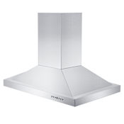ZLINE 120 - 400 CFM 48 Inch Wide Island Range Hood with Baffle Filters and Push Button Controls Stainless Steel