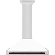 ZLINE Autograph Edition 120 - 400 CFM 36 Inch Wide Wall Mounted Range Hood with Push Button Controls and Dishwasher Safe Filters Stainless Steel / White Matte