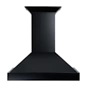 ZLINE 120 - 400 CFM 36 Inch Wide 110V Wall Mounted Range Hood with Push Button Controls Wood / Smooth Black