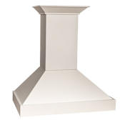 ZLINE 120 - 400 CFM 36 Inch Wide Wall Mounted Range Hood with 6 Inch Round Duct Wood / Cottage White