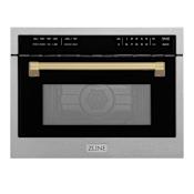 ZLINE Autograph Edition 24 Inch Wide 1.55 Cu. Ft. 1000 Fingerprint Resistant Watt Built In Microwave Fingerprint Resistant Stainless Steel / Champagne Bronze