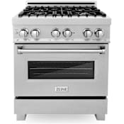 ZLINE Legacy 30 Inch Wide 4 Cu. Ft. Free Standing Fingerprint Resistant Dual Fuel Range with Italian-Made Sealed Burners Stainless Steel