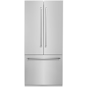 ZLINE 36 Inch Wide 19.6 Cu. Ft. Energy Star Certified French Door Refrigerator with Internal Water and Ice Maker Stainless Steel