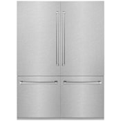 ZLINE 60 Inch Wide 32.2 Cu. Ft. Energy Star Certified Fingerprint Resistant Four Door / French Door Refrigerator with Internal Water and Ice Maker Fingerprint Resistant Stainless Steel