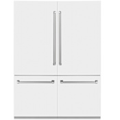 ZLINE 60 Inch Wide 32.2 Cu. Ft. Energy Star Certified Four Door / French Door Refrigerator with Internal Water Dispenser and RapidChill Mode White Matte / Stainless Steel