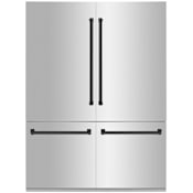 ZLINE Autograph Edition 60 Inch Wide 32.2 Cu. Ft. Energy Star Certified Four Door Refrigerator in Stainless Steel with Matte Black Handles Stainless Steel / Matte Black