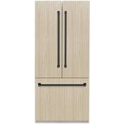 ZLINE Autograph Edition 36 Inch Wide 19.6 Cu. Ft. Energy Star Certified Panel Ready French Door Refrigerator with Water Dispenser and Matte Black Handles Panel Ready / Matte Black