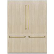 ZLINE Autograph Edition 60 Inch Wide 32.2 Cu. Ft. Energy Star Certified Panel Ready Four Door Refrigerator with Champagne Bronze Handles and Water Dispenser Panel Ready / Champagne Bronze